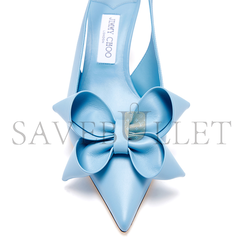 Ji*y Ch* staz bow embellished leather slingback pumps j000174436